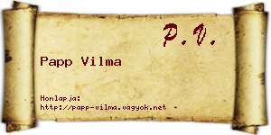 Papp Vilma névjegykártya